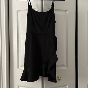 Black Simple Wrap Dress